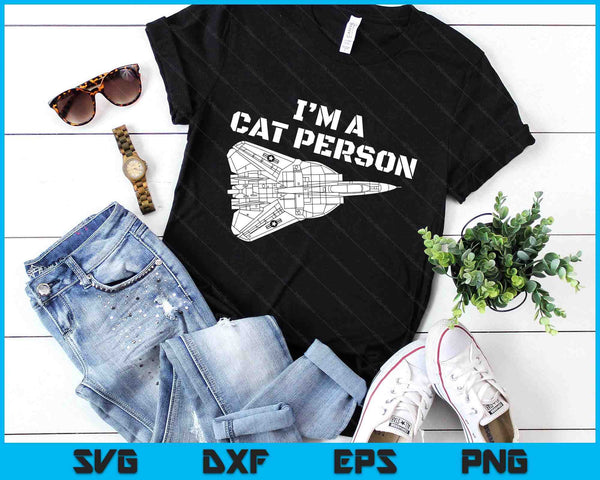 The Salty Veteran I'm Cat Person F14 Tomcat Fighter Jet Schematic SVG PNG Digital Printable Files