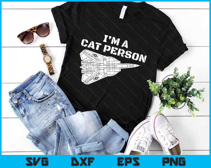 The Salty Veteran I'm Cat Person F14 Tomcat Fighter Jet Schematic SVG PNG Digital Printable Files