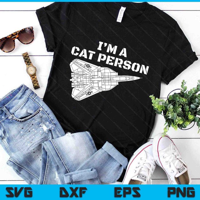 The Salty Veteran I'm Cat Person F14 Tomcat Fighter Jet Schematic SVG PNG Digital Printable Files