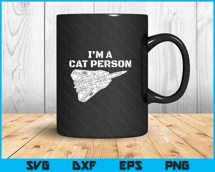The Salty Veteran I'm Cat Person F14 Tomcat Fighter Jet Schematic SVG PNG Digital Printable Files