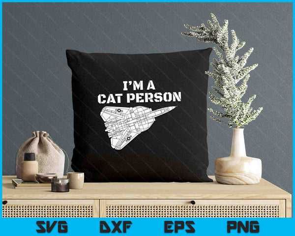 The Salty Veteran I'm Cat Person F14 Tomcat Fighter Jet Schematic SVG PNG Digital Printable Files