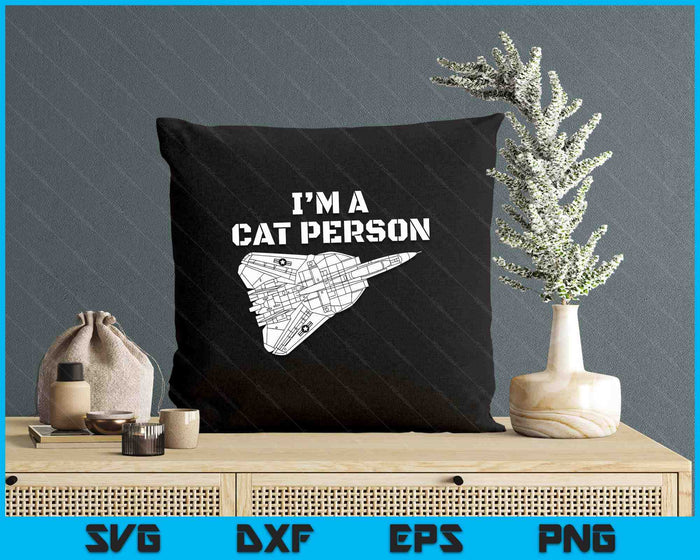 The Salty Veteran I'm Cat Person F14 Tomcat Fighter Jet Schematic SVG PNG Digital Printable Files