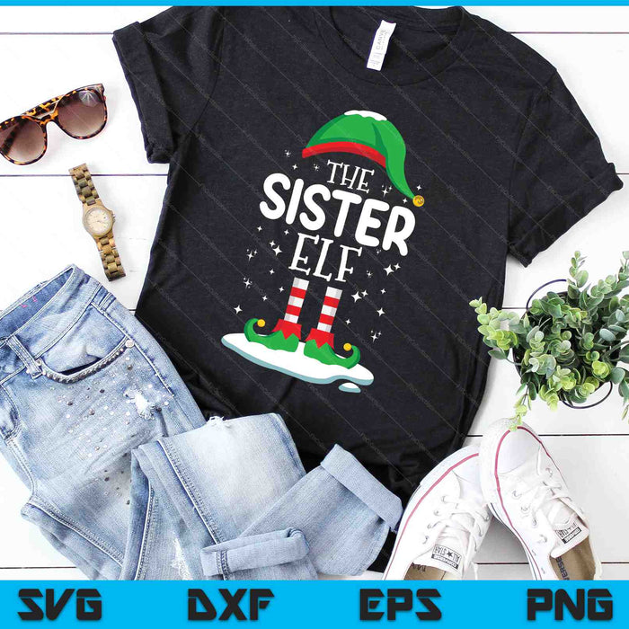 De zuster Elf kerst familie bijpassende Outfit Xmas groep SVG PNG digitale snijbestanden