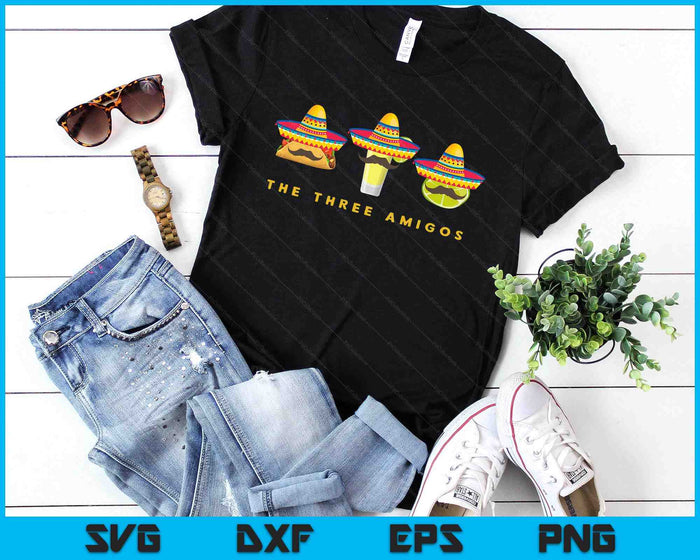 The Three Amigos Tequila Tacos Lime SVG PNG Digital Printable Files