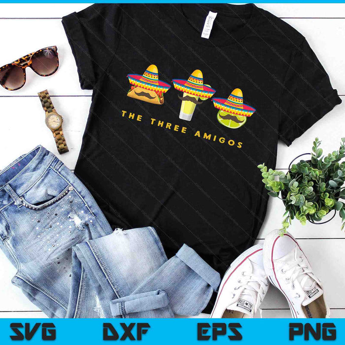 The Three Amigos Tequila Tacos Lime SVG PNG Digital Printable Files