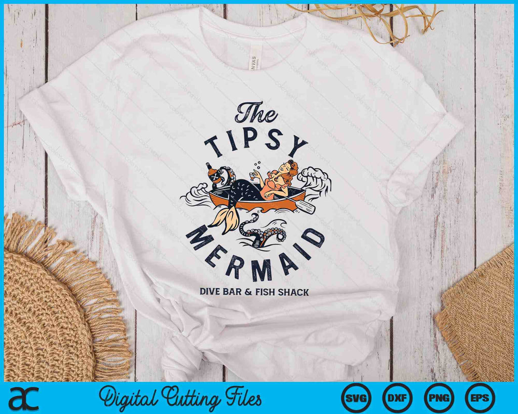 The Tipsy Mermaid Dive Bar & Fish Shack Vintage Pinup Art SVG PNG File ...