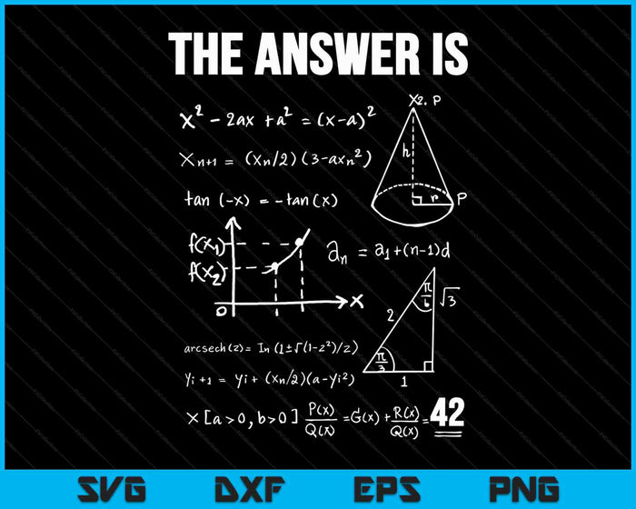 The Answer To Life The Universe And Everything SVG PNG Digital Printable Files