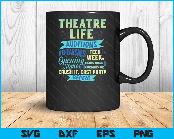 Theater Nerd acteur grappige muziektheater SVG PNG digitale snijbestanden