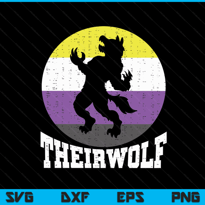 Theirwolf nonbinary pride non binary enby nb flag LGBTQ SVG cut file