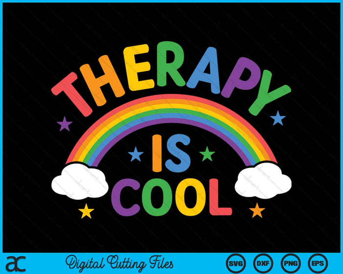 Therapie is cool! Beëindig het stigma geestelijke gezondheid bewustzijn SVG PNG digitale snijbestanden