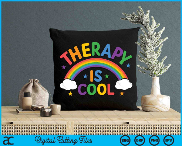 Therapy Is Cool ! End the Stigma Mental Health Awareness SVG PNG Digital Cutting Files
