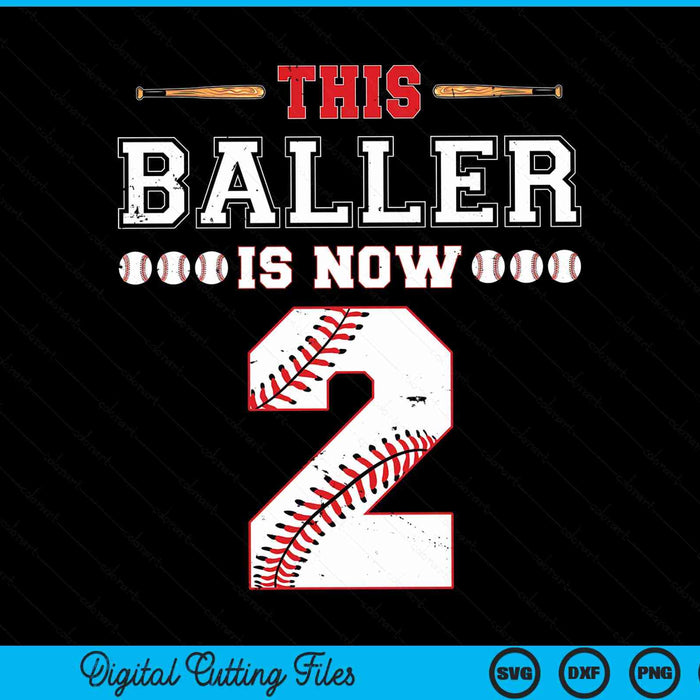 This baller is now 2 birthday baseball theme bday party SVG cut file