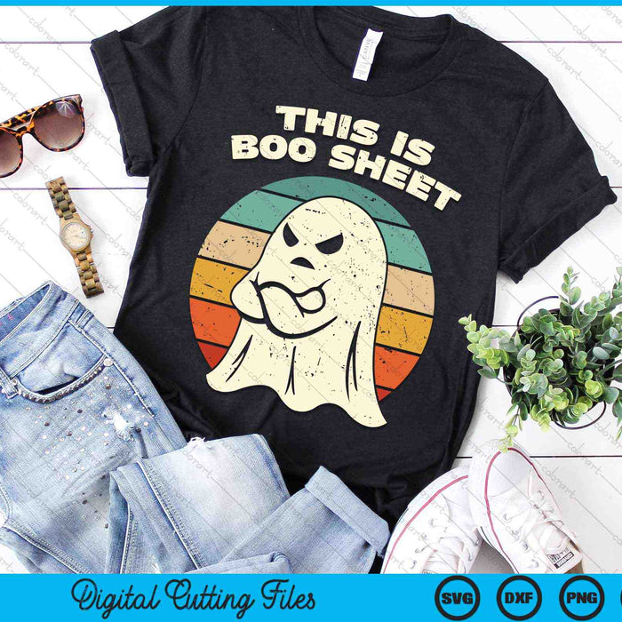 Esto es Boo Sheet Ghost Retro Halloween Traje SVG PNG Archivos de corte digital