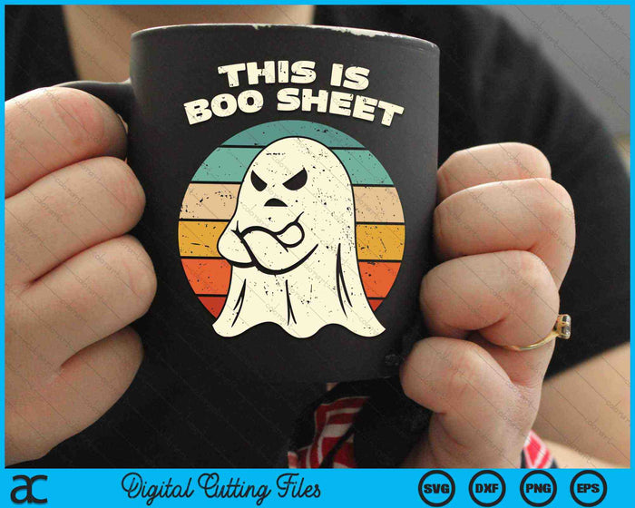 Esto es Boo Sheet Ghost Retro Halloween Traje SVG PNG Archivos de corte digital
