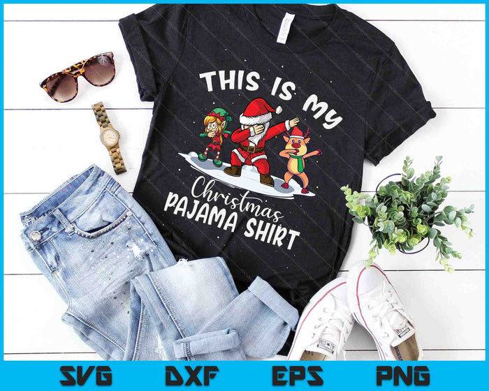 Dit is mijn kerst pyjama shirt deppen Santa Elf pyjama SVG PNG digitale snijbestanden