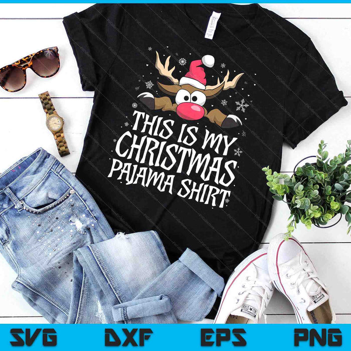 This Is My Christmas Pajama Christmas Reindeer SVG PNG Digital Cutting Files