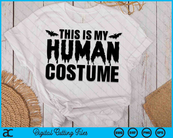 Este es mi disfraz humano divertido Halloween SVG PNG archivos de corte digital