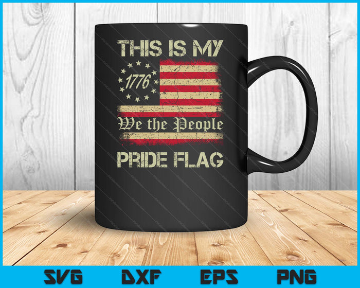 Dit is mijn trots vlag USA Amerikaanse 4 juli patriottische SVG PNG digitale snijbestanden