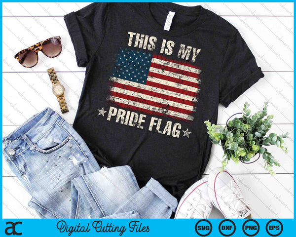 This Is My Pride Flag USA American 4th of July Patriotic SVG PNG Digital Cutting File - on a t-shirt
