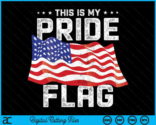 Dit is mijn trots vlag USA Amerikaanse patriottische SVG PNG digitale afdrukbare bestanden