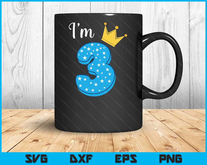 Three Year Old Birthday Boy Kid 3rd Birthday SVG PNG Digital Cutting Files