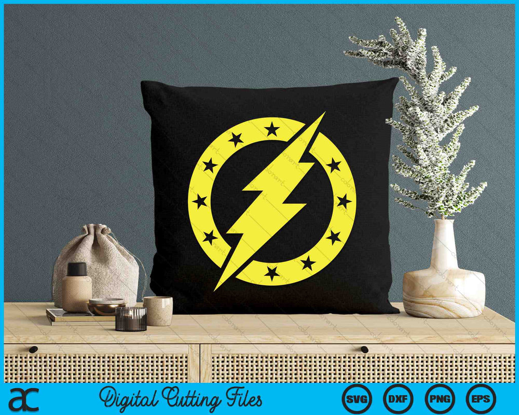 ThunderBolt and Lightning Circle Stars Logo Band SVG PNG Cutting Files ...