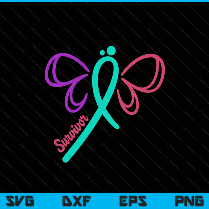 Thyroid cancer survivor warrior awareness butterfly SVG cut file