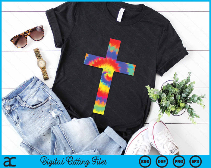 Tie Dye Cross Tie Dyed Religion SVG PNG Digital Cutting Files