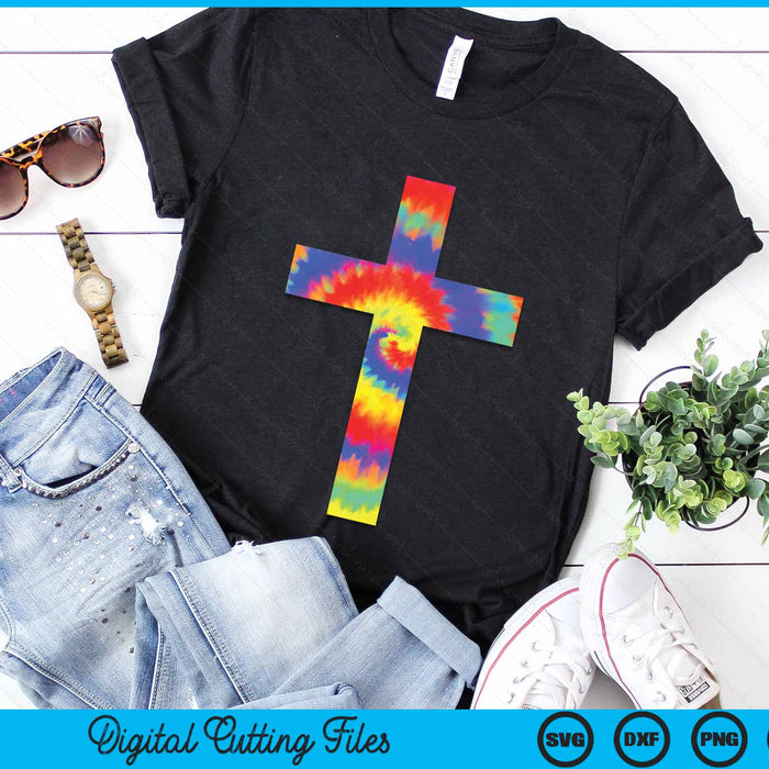 Tie Dye Cross Tie Dyed Religion SVG PNG Digital Cutting Files