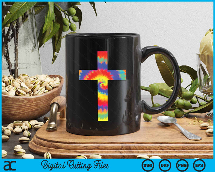 Tie Dye Cross Tie Dyed Religion SVG PNG Digital Cutting Files