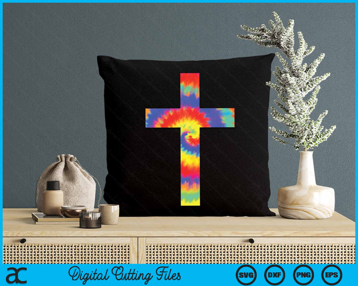 Tie Dye Cross Tie Dyed Religion SVG PNG Digital Cutting Files