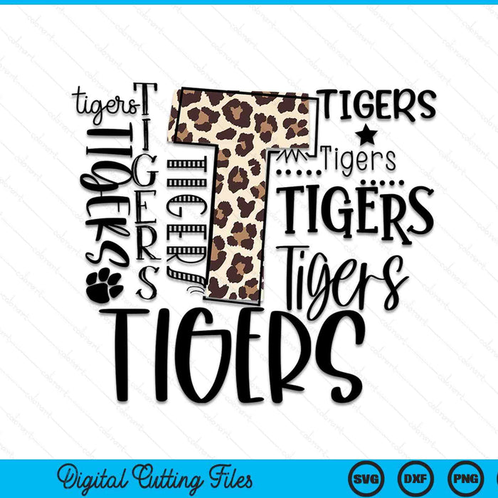 Tigers typography tigers football leopard American SVG cut file