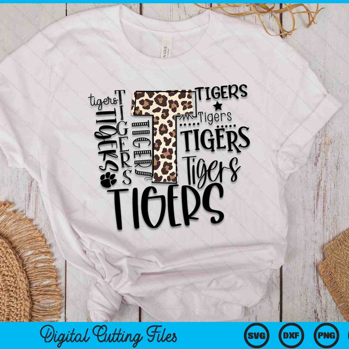 Tigers Typography Tigers Football Leopard American SVG PNG Digital Cutting Files