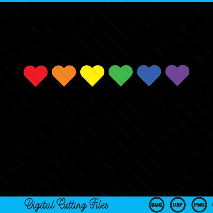 Tiny rainbow hearts subtle pride month flag LGBT SVG cut file