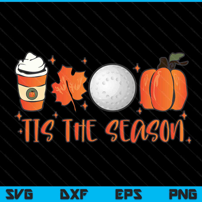 Tis The Season Pumpkin Leaf Latte Fall Hockey SVG PNG Digital Cutting Files