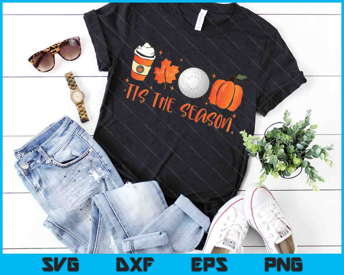 Dit is het seizoen Pumpkin Leaf Latte Fall Hockey SVG PNG digitale snijbestanden
