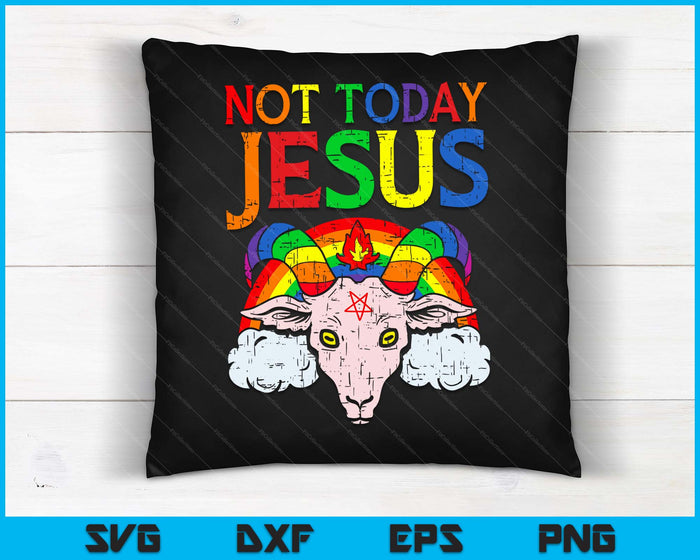 Vandaag niet Jezus Satan geit satanische regenboog satanisme SVG PNG digitale snijbestanden