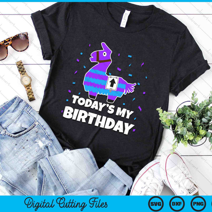 Today's My Birthday Cute Birthday Llama SVG PNG Digital Cutting Files
