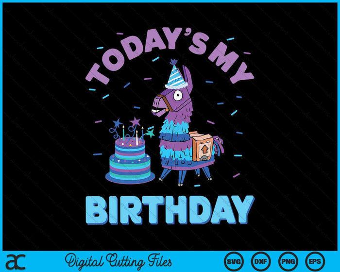 Vandaag mijn verjaardag Llama verjaardagsfeestje decoraties SVG PNG digitale snijbestanden