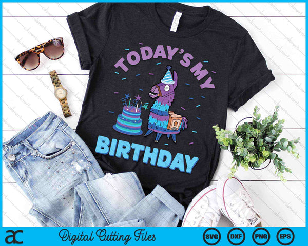 Todays My Birthday Llama Birthday Party Decorations SVG PNG Digital Cutting Files