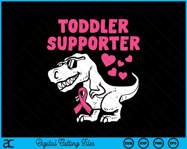 Toddler supporter t-rex Kids breast cancer awareness SVG cut file