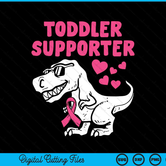Toddler supporter t-rex Kids breast cancer awareness SVG cut file