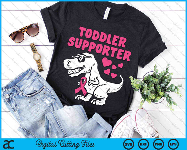 Toddler Supporter T-Rex Kids Breast Cancer Awareness SVG PNG Digital Cutting Files