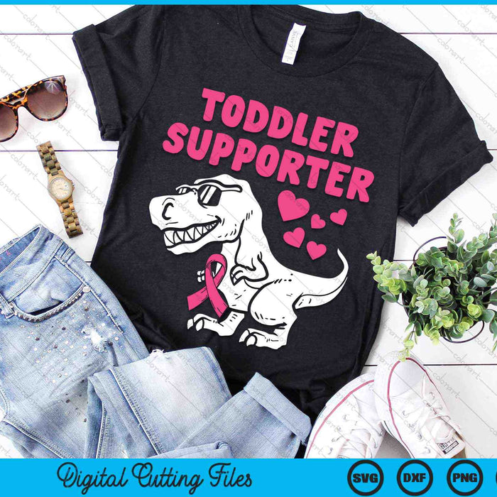 Toddler Supporter T-Rex Kids Breast Cancer Awareness SVG PNG Digital Cutting Files