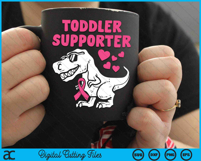 Peuter Supporter T-Rex Kids Breast Cancer Awareness SVG PNG digitale snijbestanden