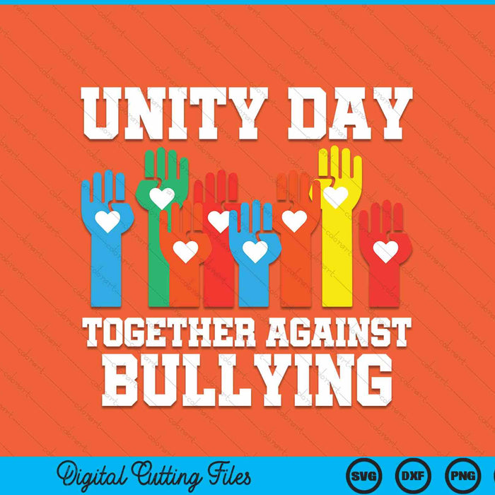 Together against bullying orange anti bully unity day SVG cut file