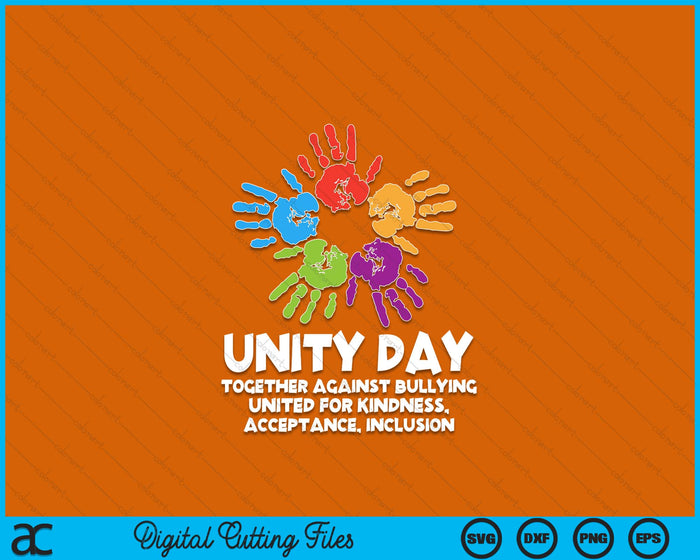 Together Against Bullying Orange Anti Bullying Unity Day Kid SVG PNG Digital Printable Files