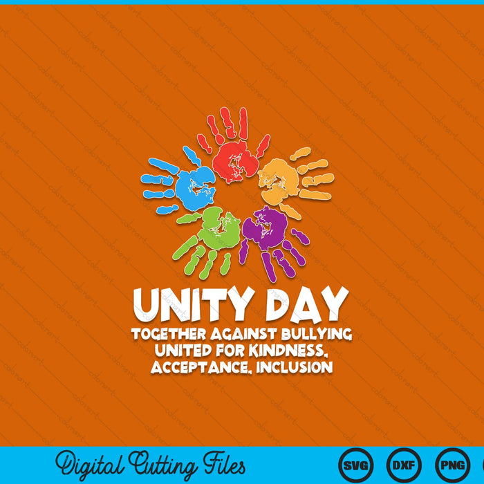 Together against bullying orange anti bullying unity day kid SVG cut file