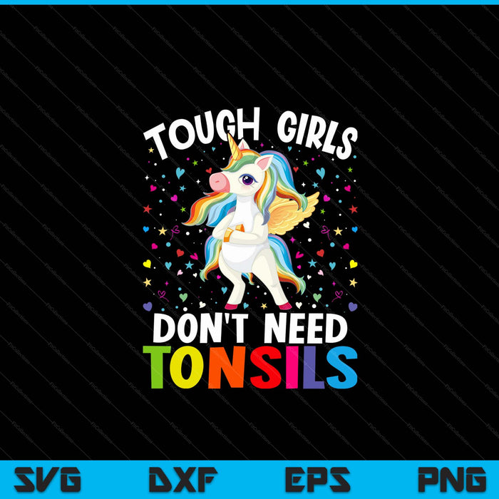 Tonsil surgery recovery girls unicorn tonsil removal SVG cut file