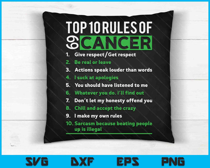 Top 10 Rules Of Cancer Zodiac Facts Traits Horoscope Sign SVG PNG Digital Cutting Files
